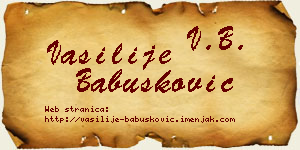 Vasilije Babušković vizit kartica